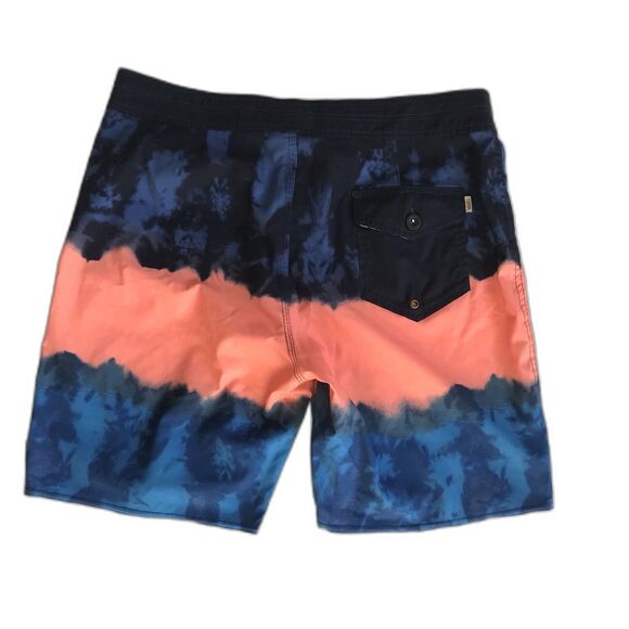 VANS Board Swim Shorts Men 34 Swimming Trunks Blue Orange Ombre Casual EUC - Picture 4 of 13